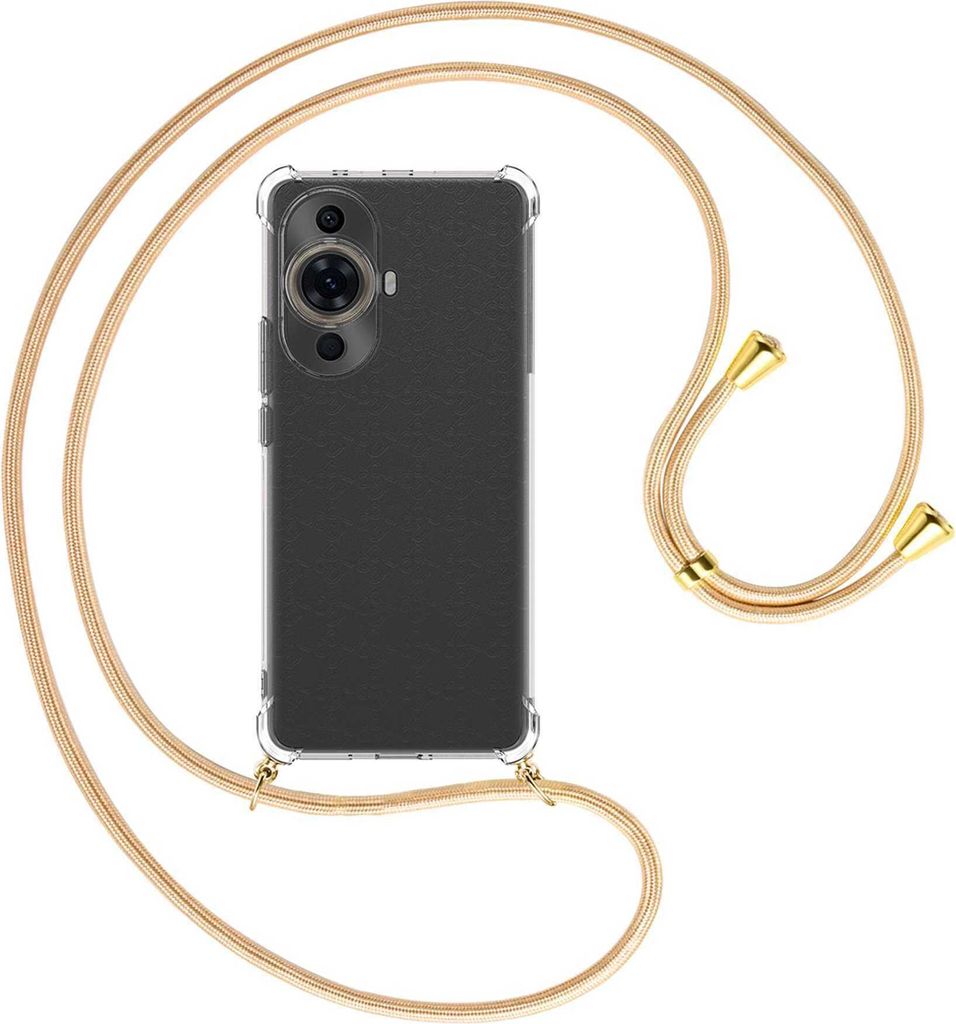 Handykette Backcover-Schutzhülle mit Band (Metall goldfarben) für Huawei nova 11 Pro (GOA-AL80,LX9) - Goldkordel