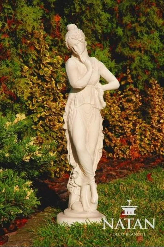 Statue Jardin Durable 67 cm - Sculpture Femme en Pierre Anti-Intempérie