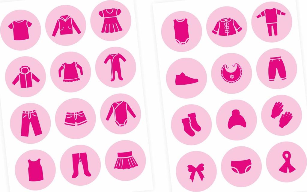 Möbelaufkleber Ordnungssticker für Kleidung pink/rosa