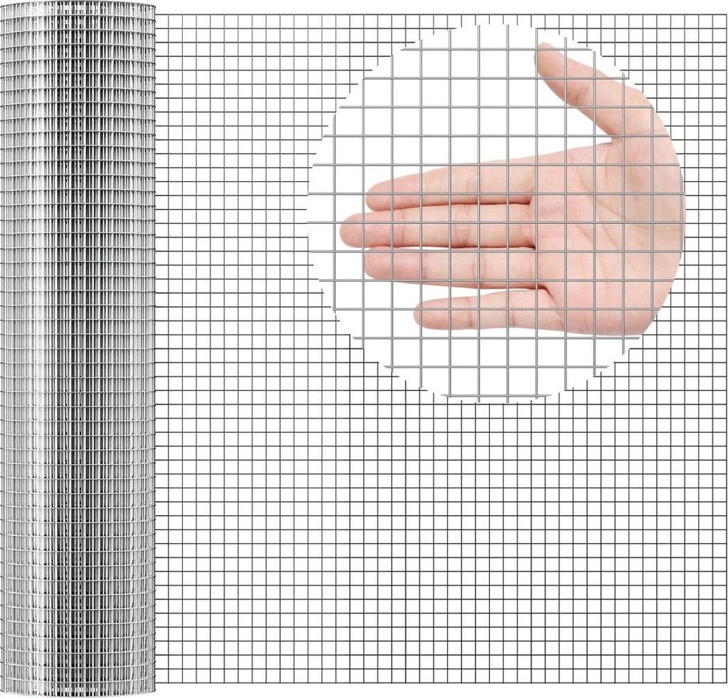 Hardware Cloth, 1/2 inch 24in x 25 ft 19 Gauge, Hot Dipped Galvanized Wire Mesh Roll, Chicken Wire Fencing, Wire Mesh for Rabbit Cages, Garden, Sma...