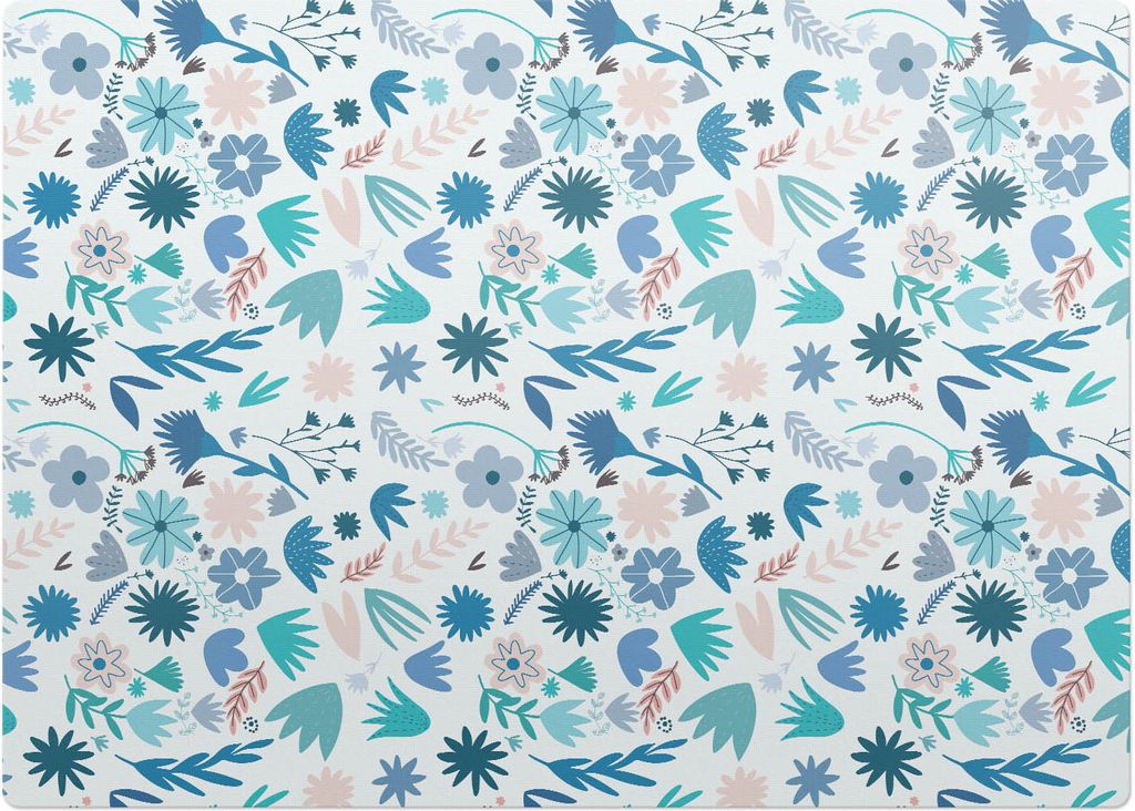 Florales Retro-Muster – Bodenschutzmatte – Rutschfest – Schutzmatte für Büro – Vinylmatte – Stuhlunterlage – 140 x 100 cm