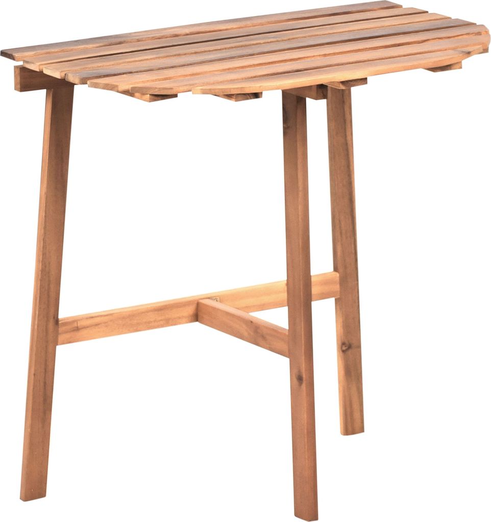 BELIANI Balkontisch Braun Akazienholz 70 x 44 cm mit Klappbarer Tischplatte Latten-Optik Rustikal Landhausstil Outdoor Garten Terrasse Ausstattung