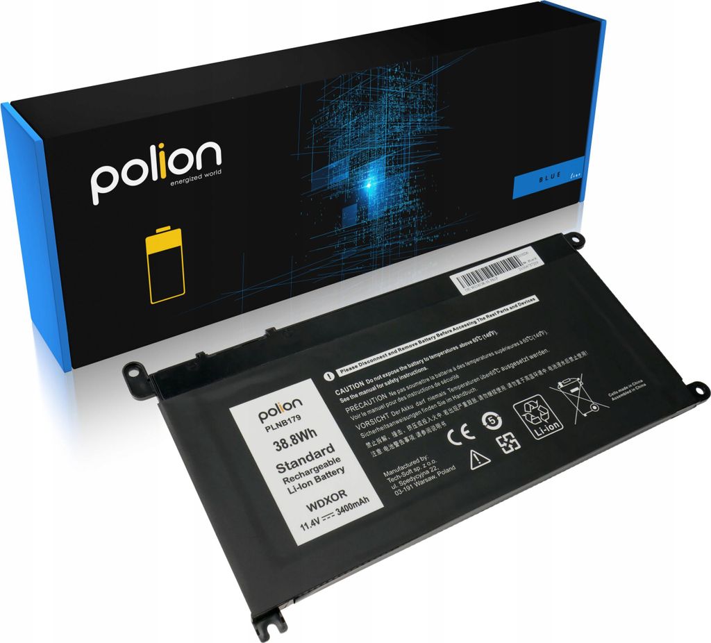 DELL WDX0R Laptop-Batterie 3400mAh Li-Ion POLION