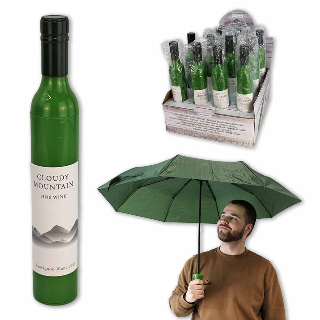 Ombrello a forma di bottiglia di vino bianco Immagine del prodotto 