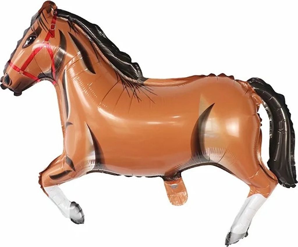 Folienballon Pferd, Pferde-Luftballon ca. 75 x 103 cm, Braun