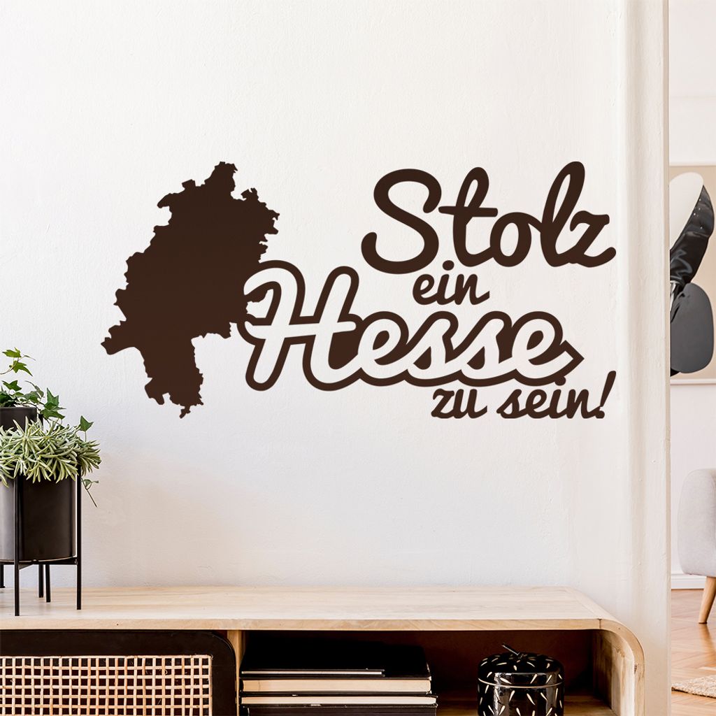 Hesse Hessen Stolz Wandtattoo Wandaufkleber Wall Sticker - Dekoration, Küche, Wohnzimmer, Schlafzimmer, Badezimmer