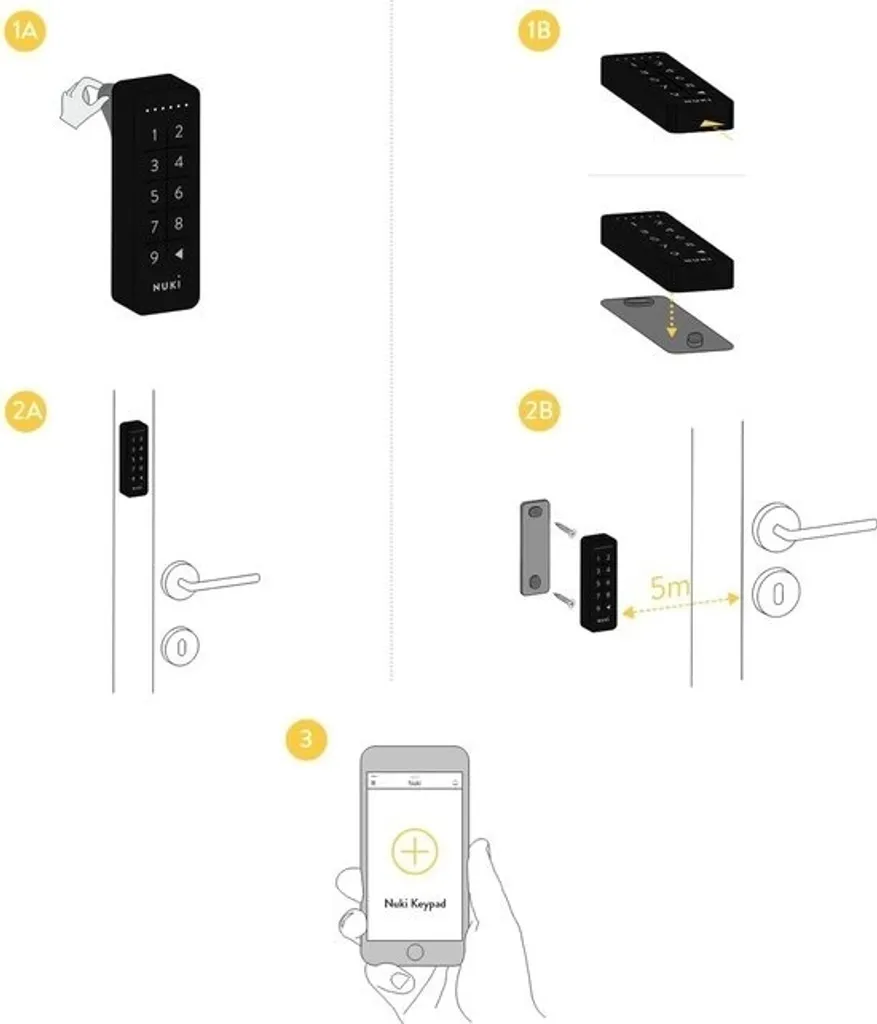 Clavier à Code Nuki pour Serrure Intelligente - Pavé Numérique Bluetooth - 18
