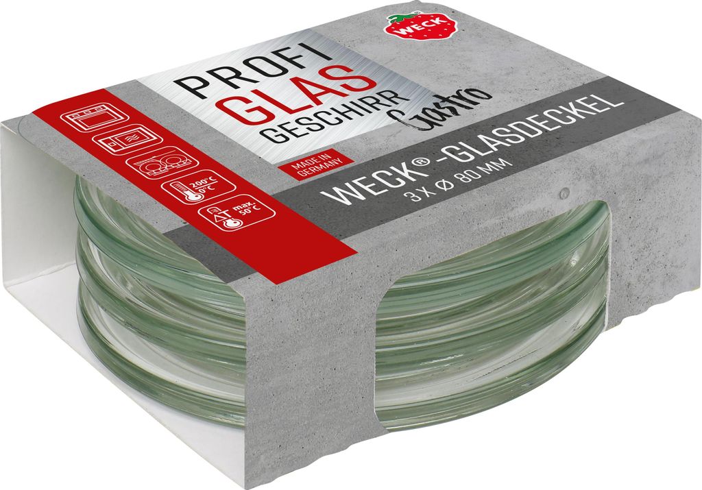 3er Set Gastropack 80 mm Gourmetdeckel Weck, Deckel 76129 Produktbild 