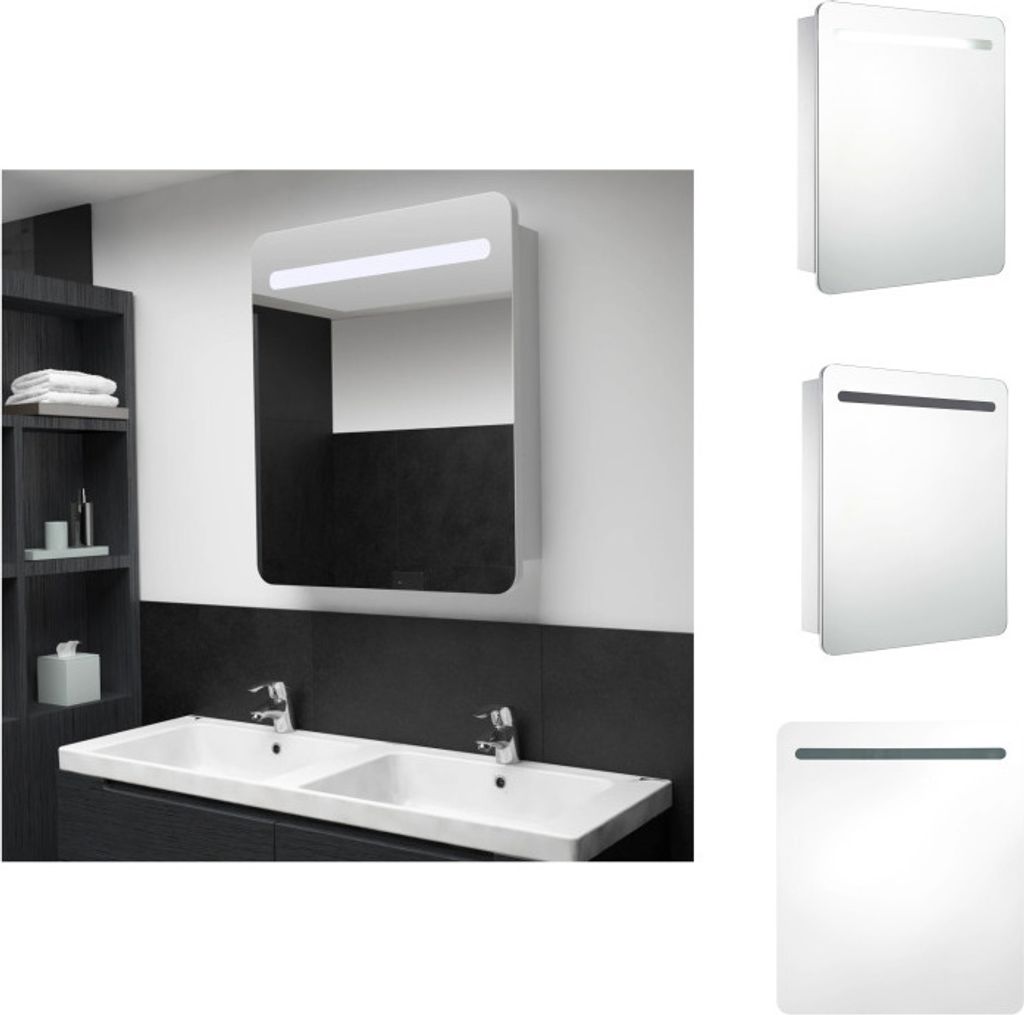 vidaXL LED-Spiegelschrank 68x9x80 cm - Badezimmerwaschtische