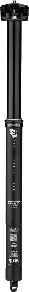 Tige de selle télescopique Wolf Tooth Resolve Dropper 31.6mm 200mm Black