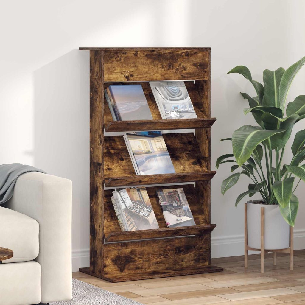 "2026 Moderne" Magazinregal Geräucherte Eiche 70 x 41 x 126 cm Holzwerkstoff - CD- & DVD-Regale CJG628181