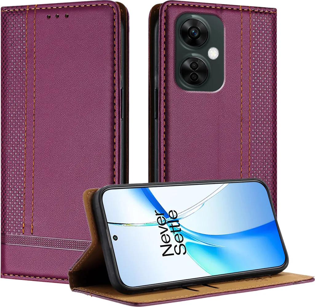 Custodia Elegante Viola per OnePlus Nord CE 3 Lite in Pelle