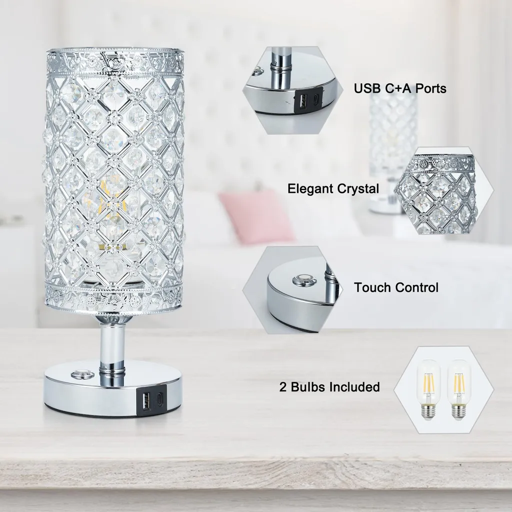 Lampe de Nuit pour Table de Chevet avec Chargeur Smartphone Rapide - 4
