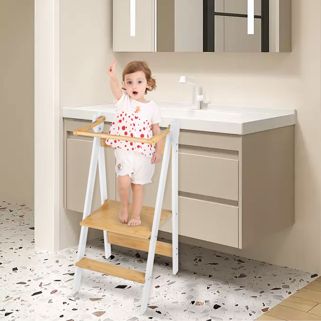 Lernturm Klappbar Lernturm für Kinder Holz Küchenhelfer und Produktbild 3