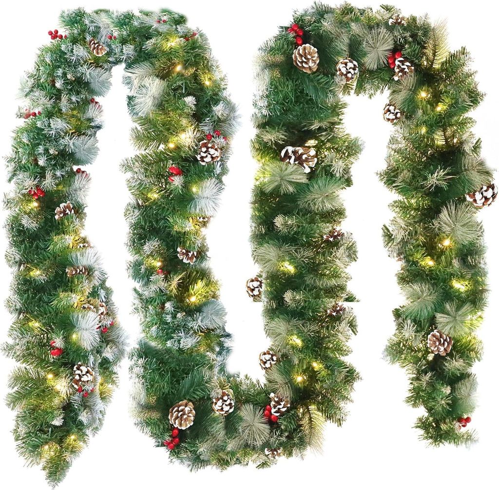 JOIEYOU 800cm Weihnachtsgirlande mit 125 Warmweiß LEDs Produktbild 
