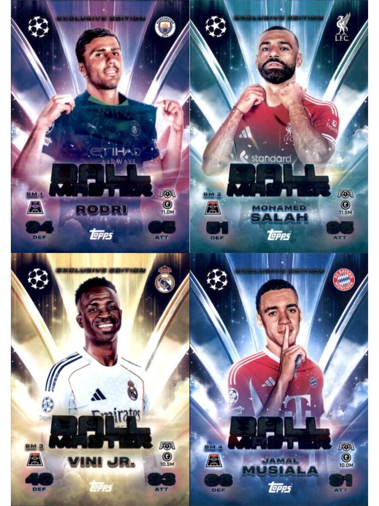 Topps - Match Attax Champions League 2025/26 - Trading Cards - Alle 4 Ball Master Karten