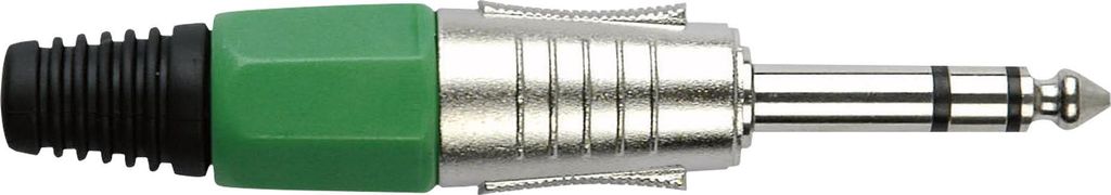 DAP 6.3 mm Jack Plug Stereo Nickel housing Grüne Kappe