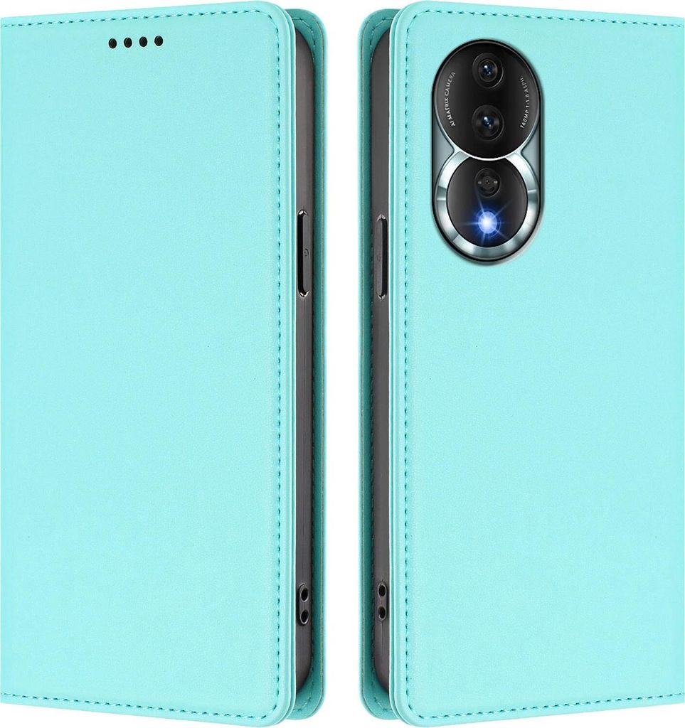 Handyhülle für Honor 80, Kunstleder Klapphülle Stoßfeste Magnetische Hülle mit Ständer Türkis