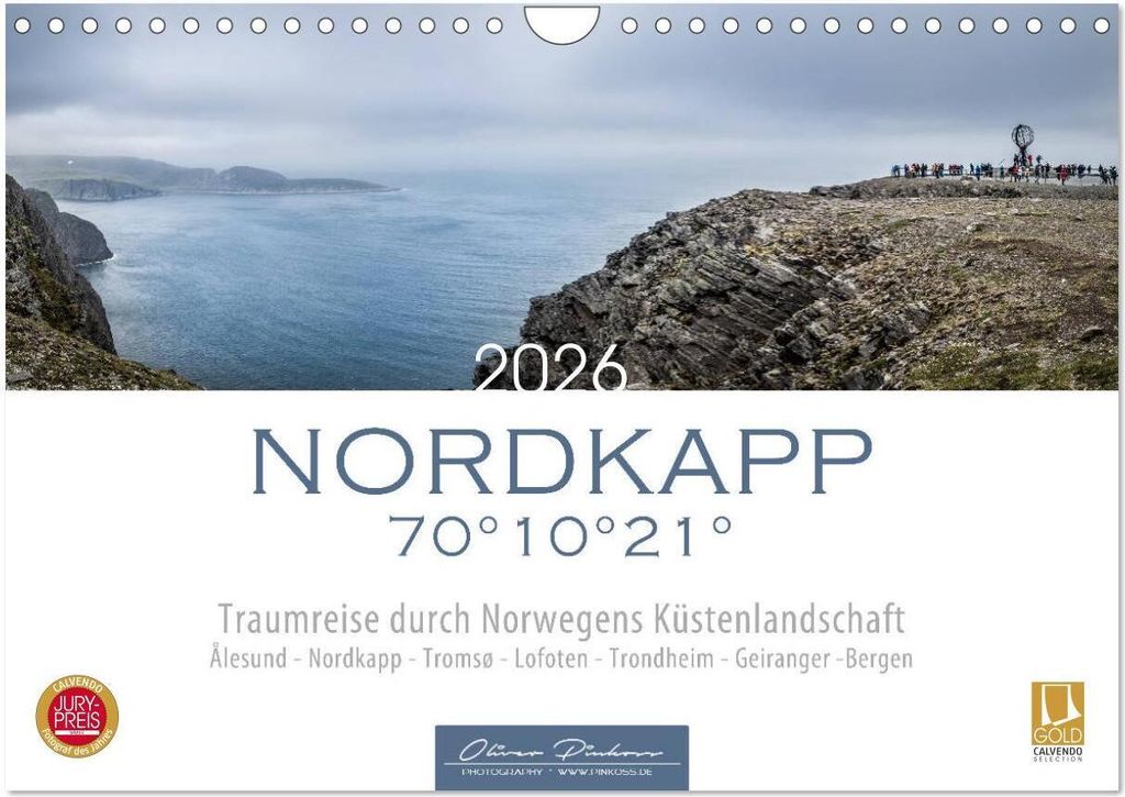 Nordkapp - Norwegens Küstenlandschaft (Wandkalender 2026 DIN A4 quer), CALVENDO Monatskalender