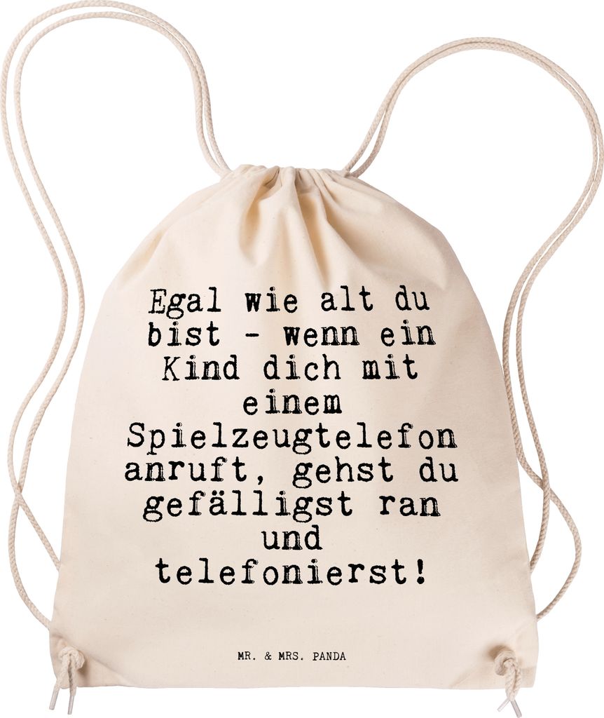 Mr. & Mrs. Panda Gymbag Egal wie alt du... - Transparent - Geschenk, Kleiner Rucksack, Säckchen, Kinder, Freundin, Kind, wander, gymnastiktasche, ...