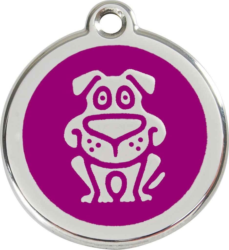 RedDingo Hundemarke mit individueller Gravur Dog purple, Größe: S