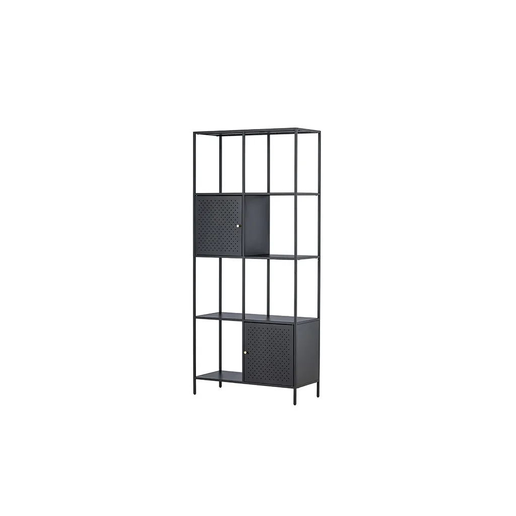 Bibliothèque noire 4 niveaux avec placard intégré PortoSeguro 180cm
