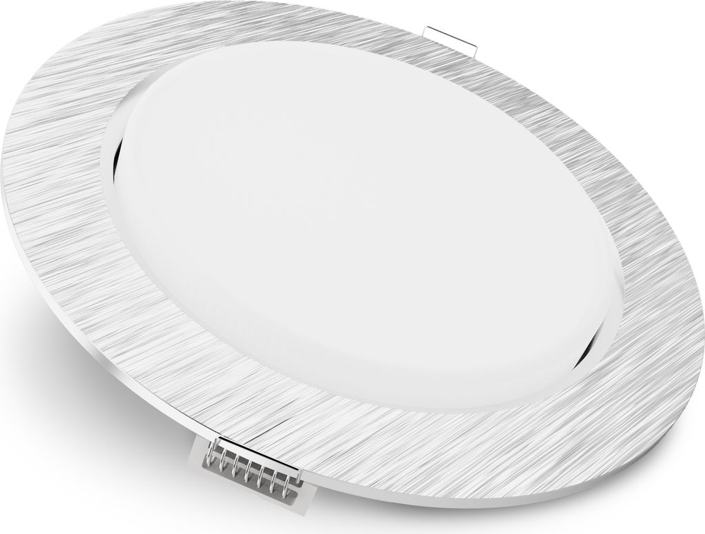 SSC-LUXon RX-3 LED Einbaustrahler rund Alu gebürstet - mit GX53 LED 3W neutralweiß 230V - extra flacher Einbau Deckenspot
