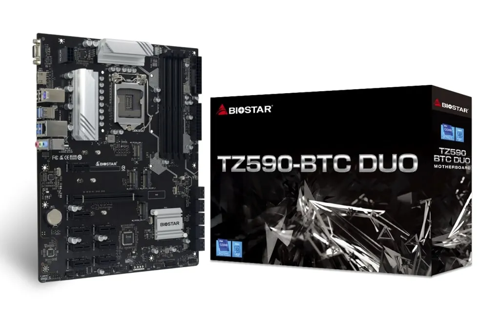 Carte Mère Professionnelle Biostar TZ590-BTC DUO Chipset Intel Z590