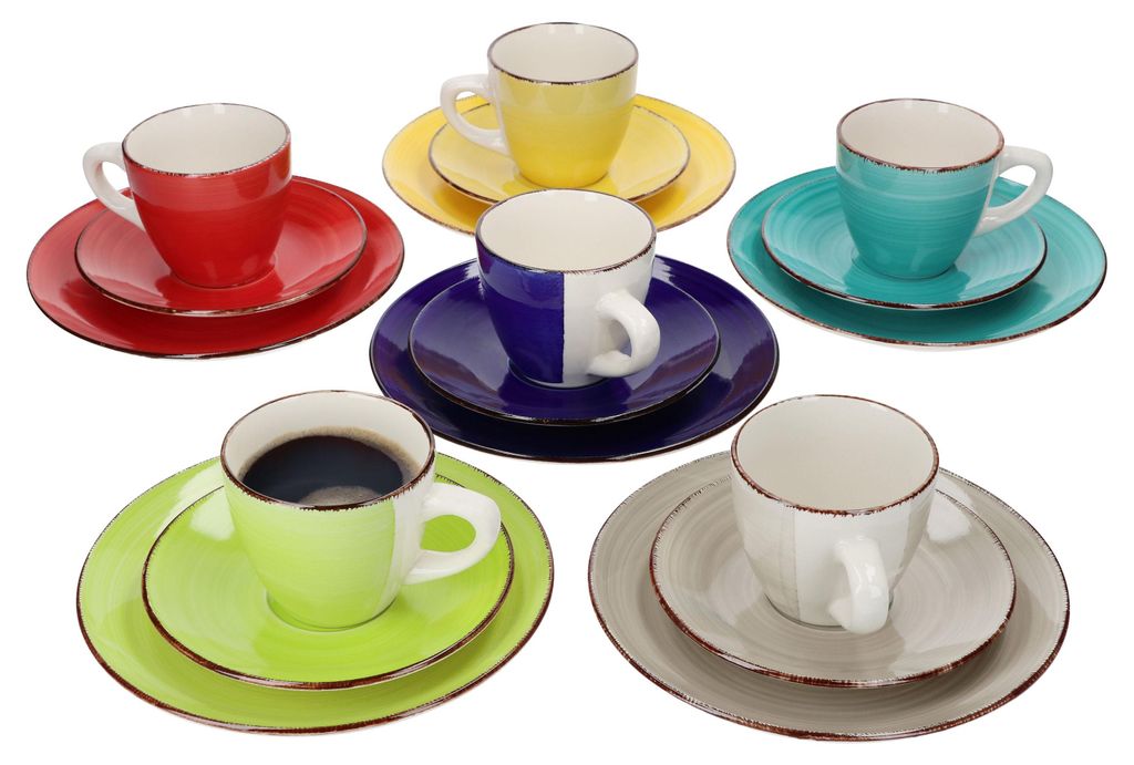 18tlg Kaffeeservice Malaga Kaffee Tee-Gedeck 6Pers Produktbild 