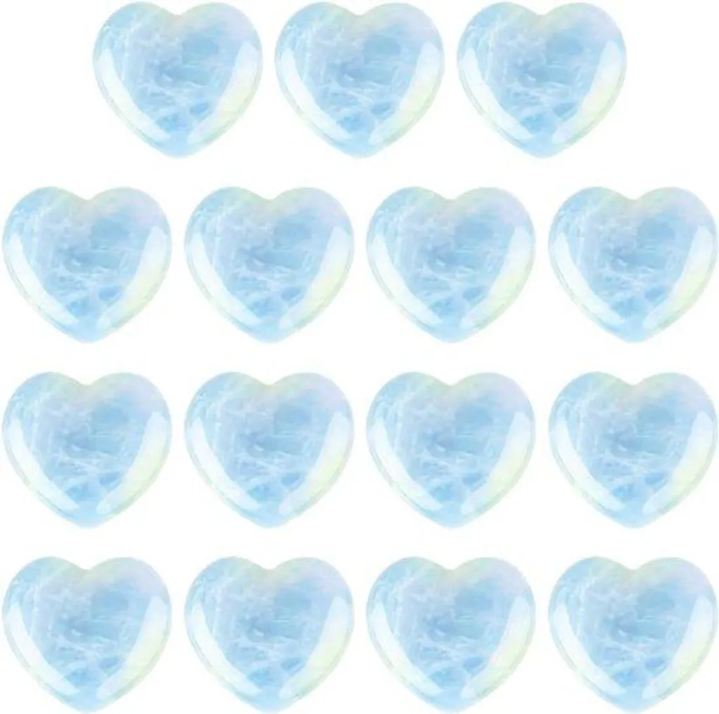 Set de 15 pierres thérapeutiques en forme de cœur pour lithothérapie