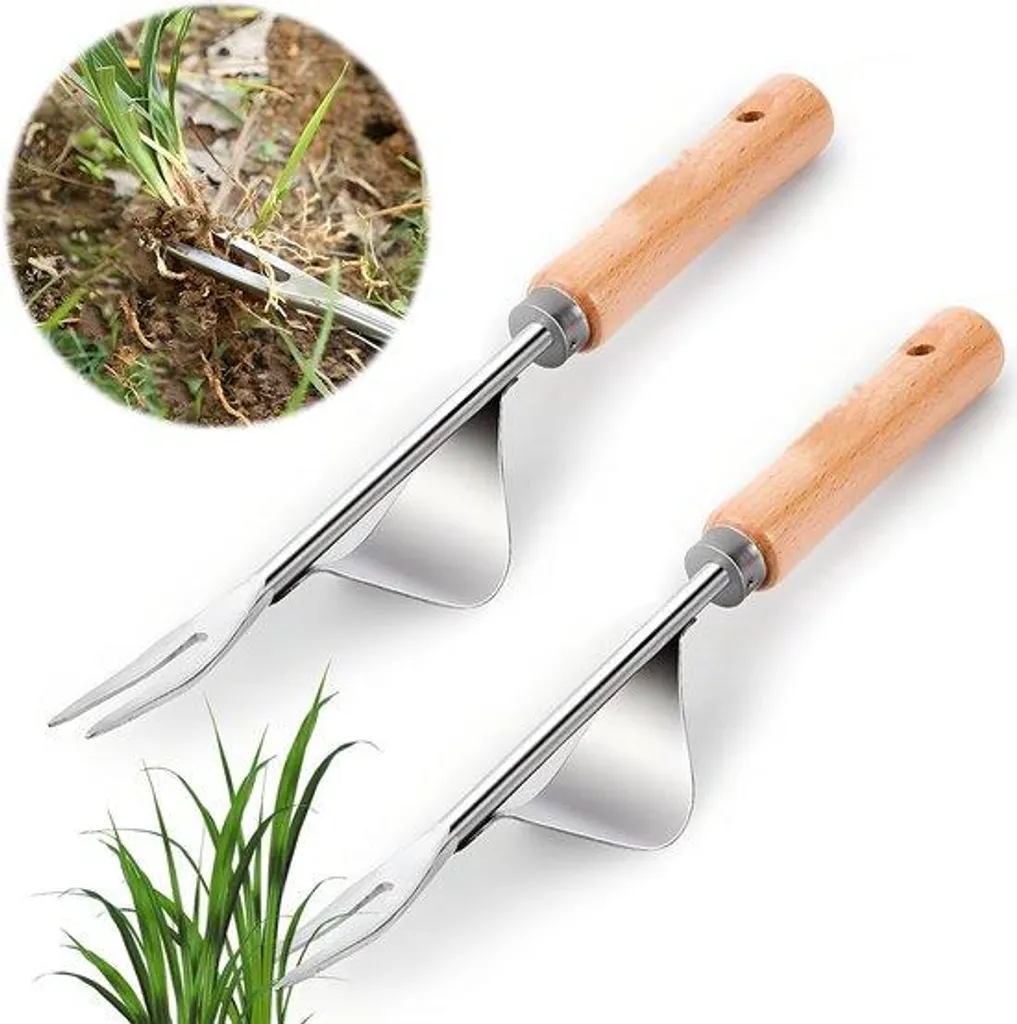 Sarcloir de jardin inox anticorrosion et bois ergonomique pour désherber