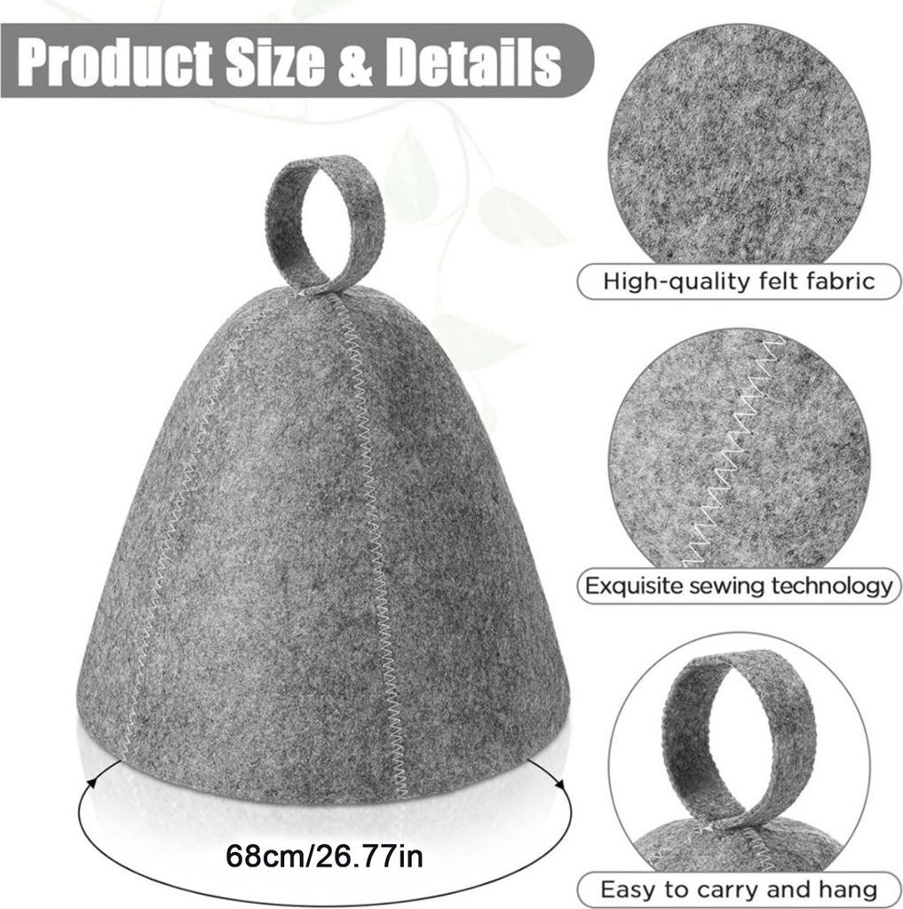 2 Stück Saunahut Vaporarium Hut Sauna Wollhut Bad Filzhut Produktbild 2