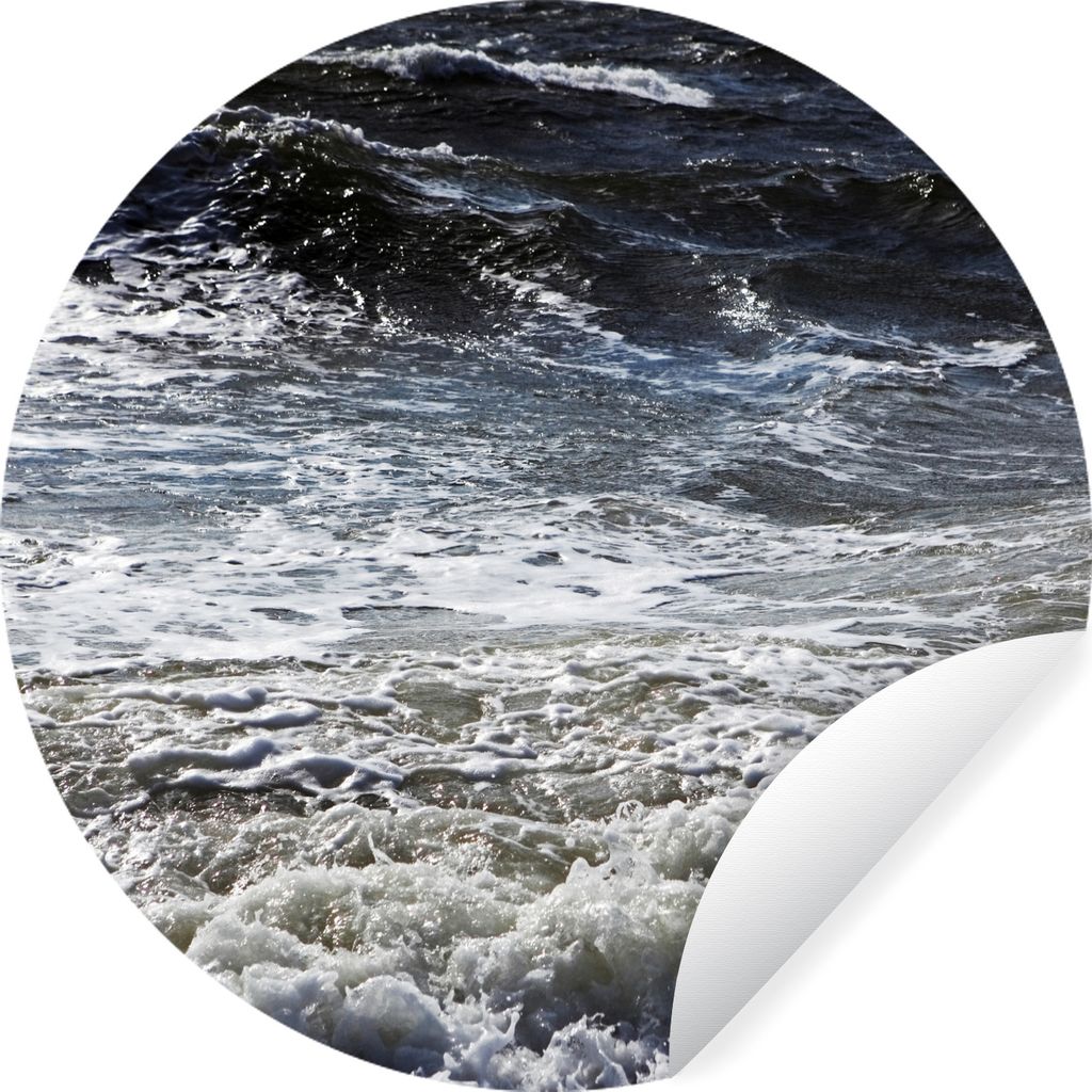 MuchoWow Runde Wandtattoo - Wandsticker Tapete Aufkleber Nordsee - Wasser - Wellen Ø 30 cm Selbstklebend und Repositionierbar - Wandaufkleber - ...