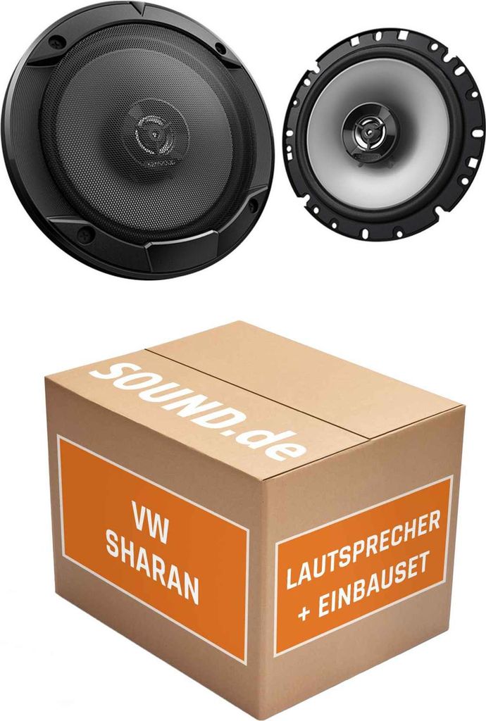Lautsprecher Boxen Einbaupaket vorne Kenwood S1766 passend für VW Sharan II | 2x Tief-Mitteltöner mit integriertem Hochtöner