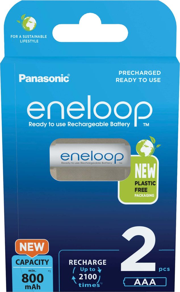 eneloop Panasonic Akku BK-4MCDE/2BE AAA 800mAh 2St.