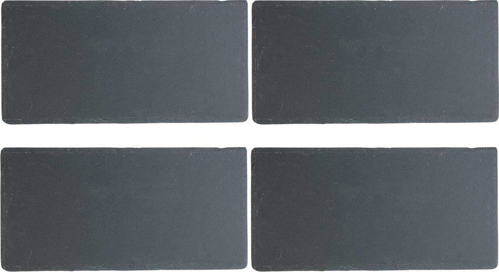 Schieferplatten - 34 x 17 cm - Anthrazit - Schiefer - Unikat - 4er Set