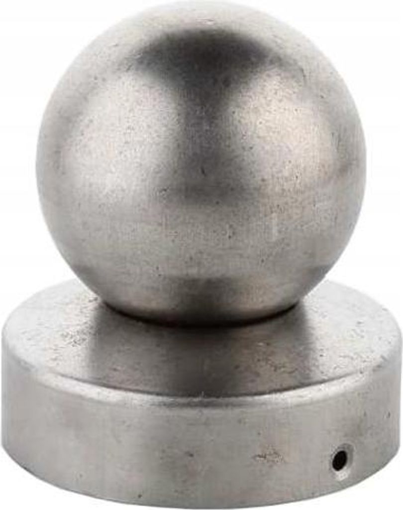 LogistSystem - Pfostenkappe rund mit Kugel 100 mm für Zaunpfosten FI 110 mm - Stahl - Pyramiden Form - Abdeckkappe für Holzpfosten - 1 Stück - P...
