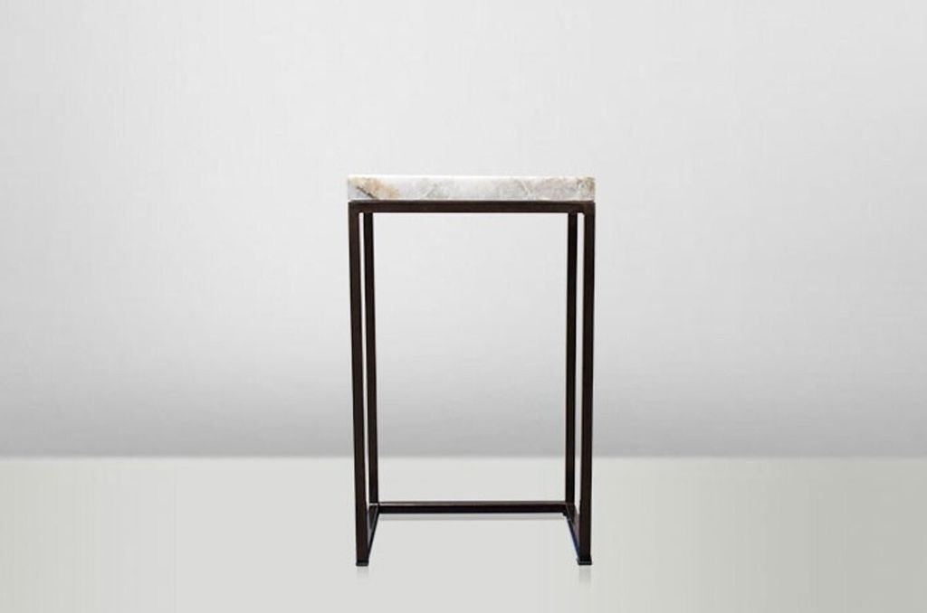 Casa Padrino Art Deco Beistelltisch Onyx / Metall 40 x 27 cm- Jugendstil Tisch - Möbel Blumentisch