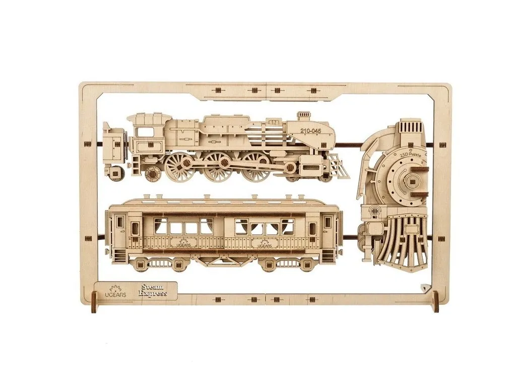 Maquette locomotive puzzle en bois 2.5D Ugears Steam Express rétro
