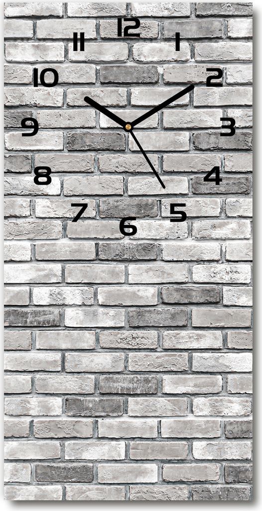 Wanduhr aus Glas – 30x60 cm - Glasbild - Glasuhr - Gehärtetes Glas -Backsteinmauer