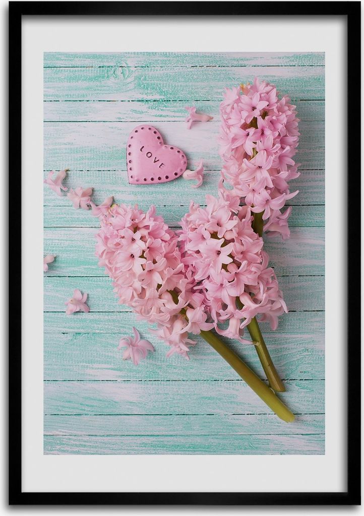 Bild - Bilderrahmen - Foto - 70 cm x 100 cm - MDF - Rahmen - Wandkunst - Lila Blumen