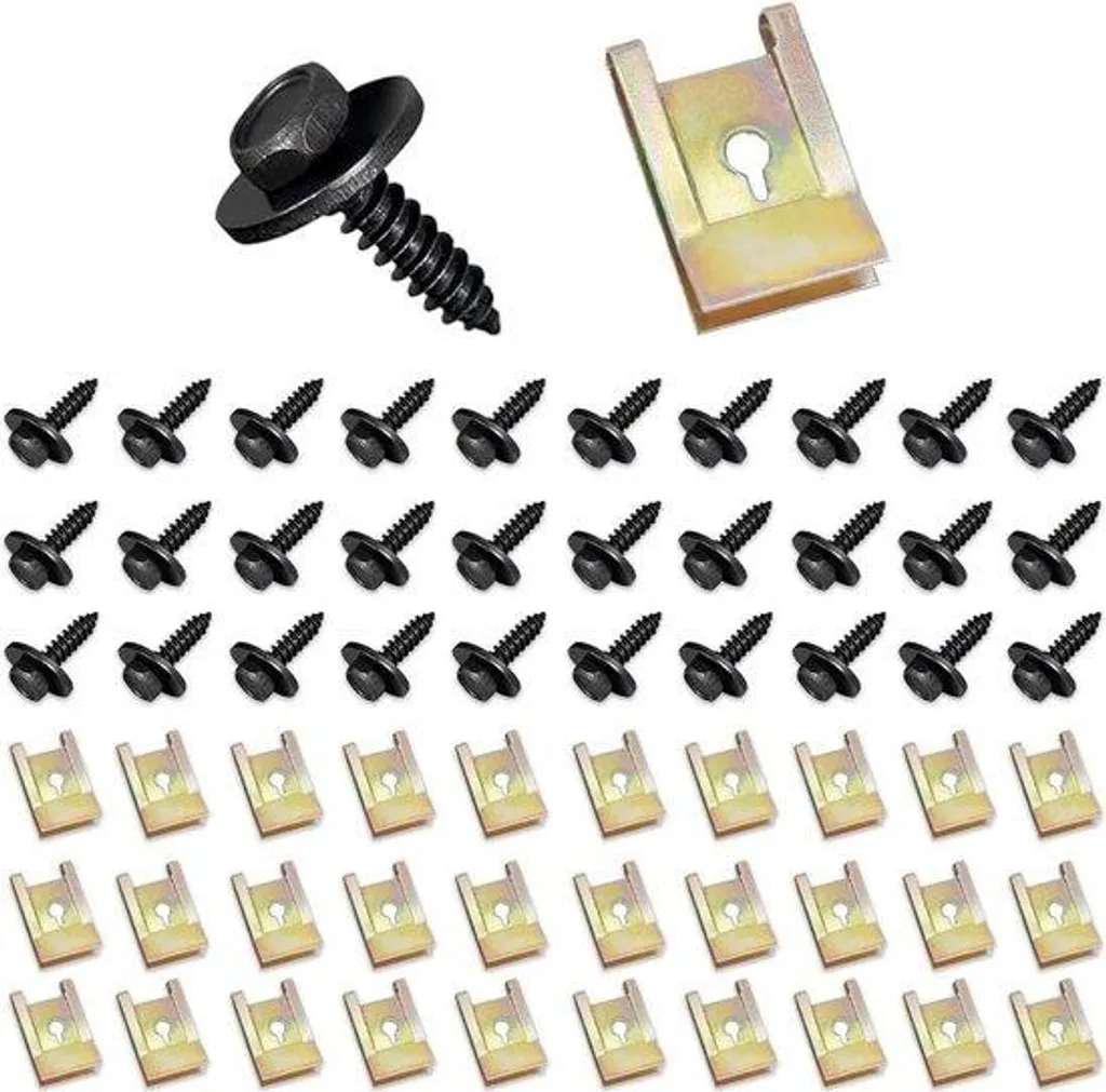Lot de clips métalliques universels avec vis pour passage de roue auto