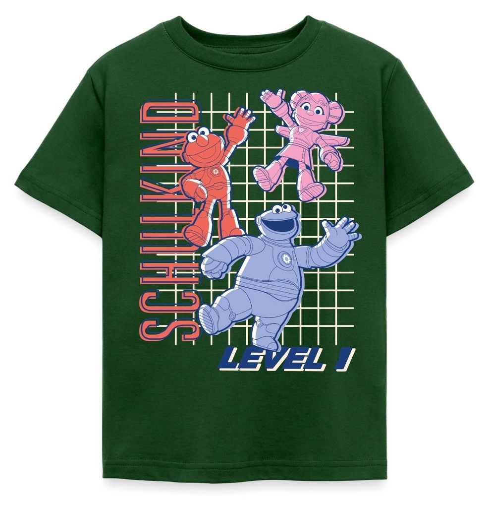 Spreadshirt Mecha Builders Team Schulkind Level 1 Kinderhelden Kinder T-Shirt, 98/104 (3-4 Jahre), Forstgrün