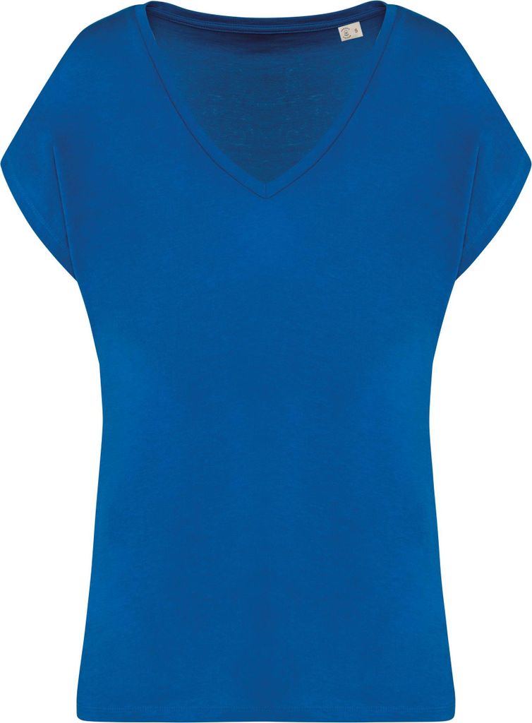 Native Spirit Umweltfreundliches Loose Damen-T-Shirt mit V-Ausschnitt