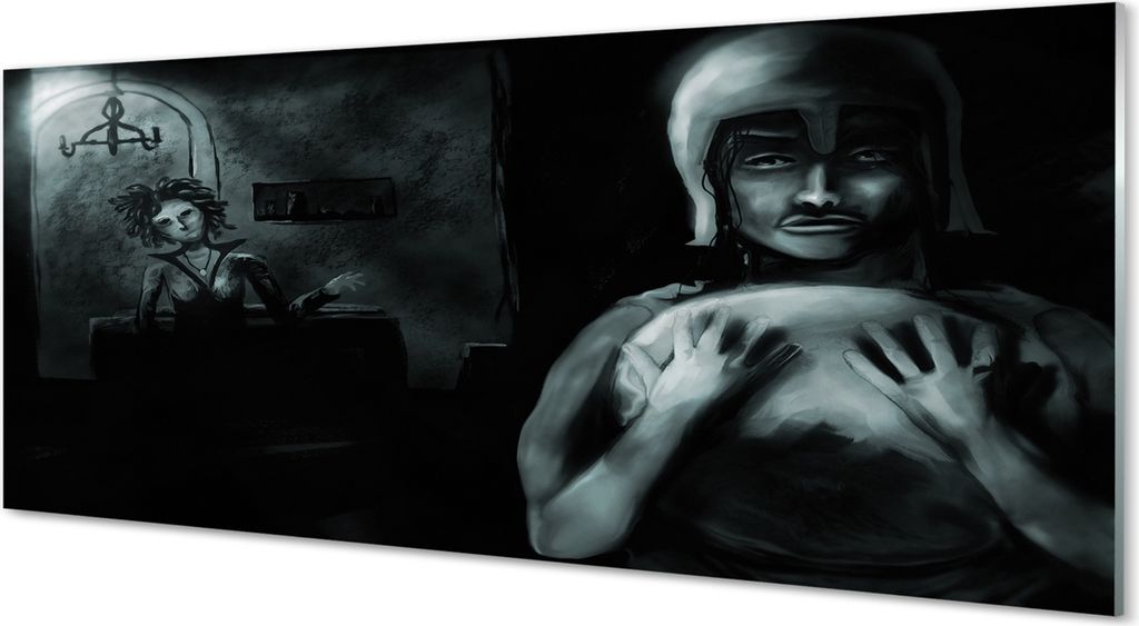 Glasbilder 125x50 Wandkunst Zeichen dunkel