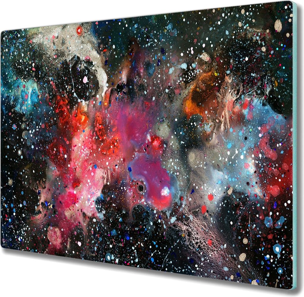 Coloray Küchenbrett Kochplattenabdeckung Hackbrett Schneidebrett Herdabdeckplatte 60x52 cm - space star