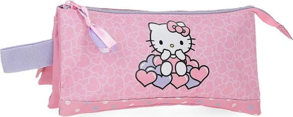 Trousse Hello Kitty triple idéale pour ranger toutes les fournitures