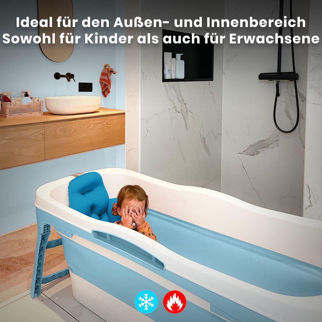 HelloBath® Faltbare Badewanne für Erwachsene L, 143x60x54cm Produktbild 5