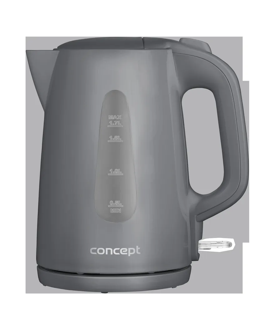 Bouilloire Concept RK2382 en plastique gris de 1,7 L pour la cuisine