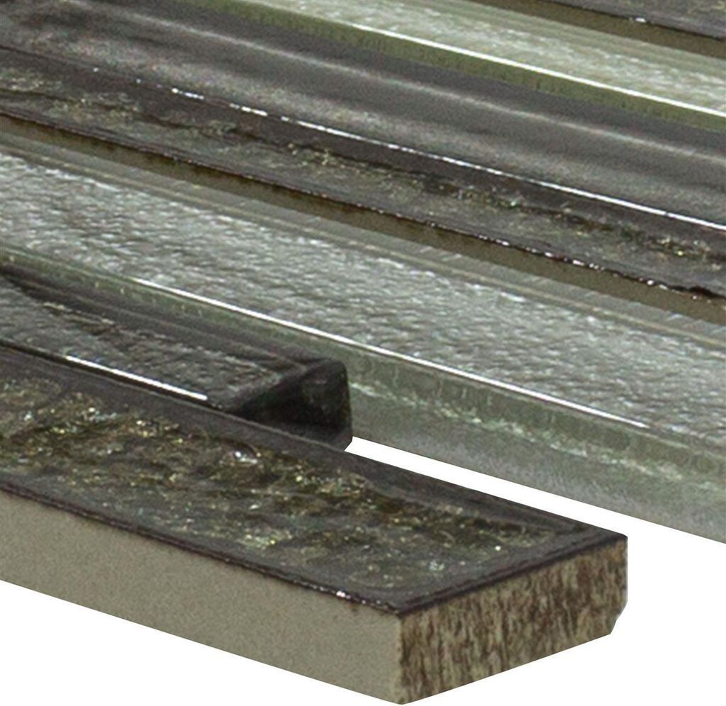 Glas Naturstein Mosaik Crystal Springs Brick Grau